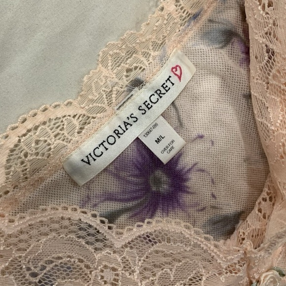 Vintage Victoria's Secret Floral Lace Babydoll Top M/L Y2K Cottagecore Lingerie - Picture 3 of 12